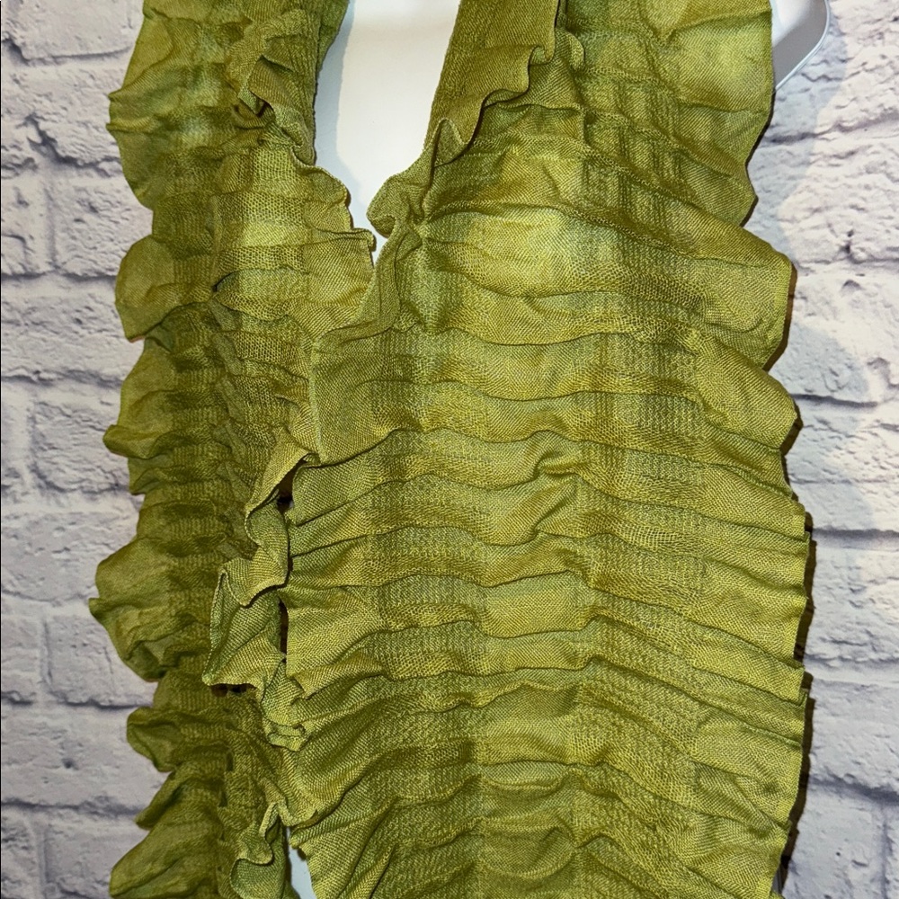 The Limited Olive Ruffled Wrap